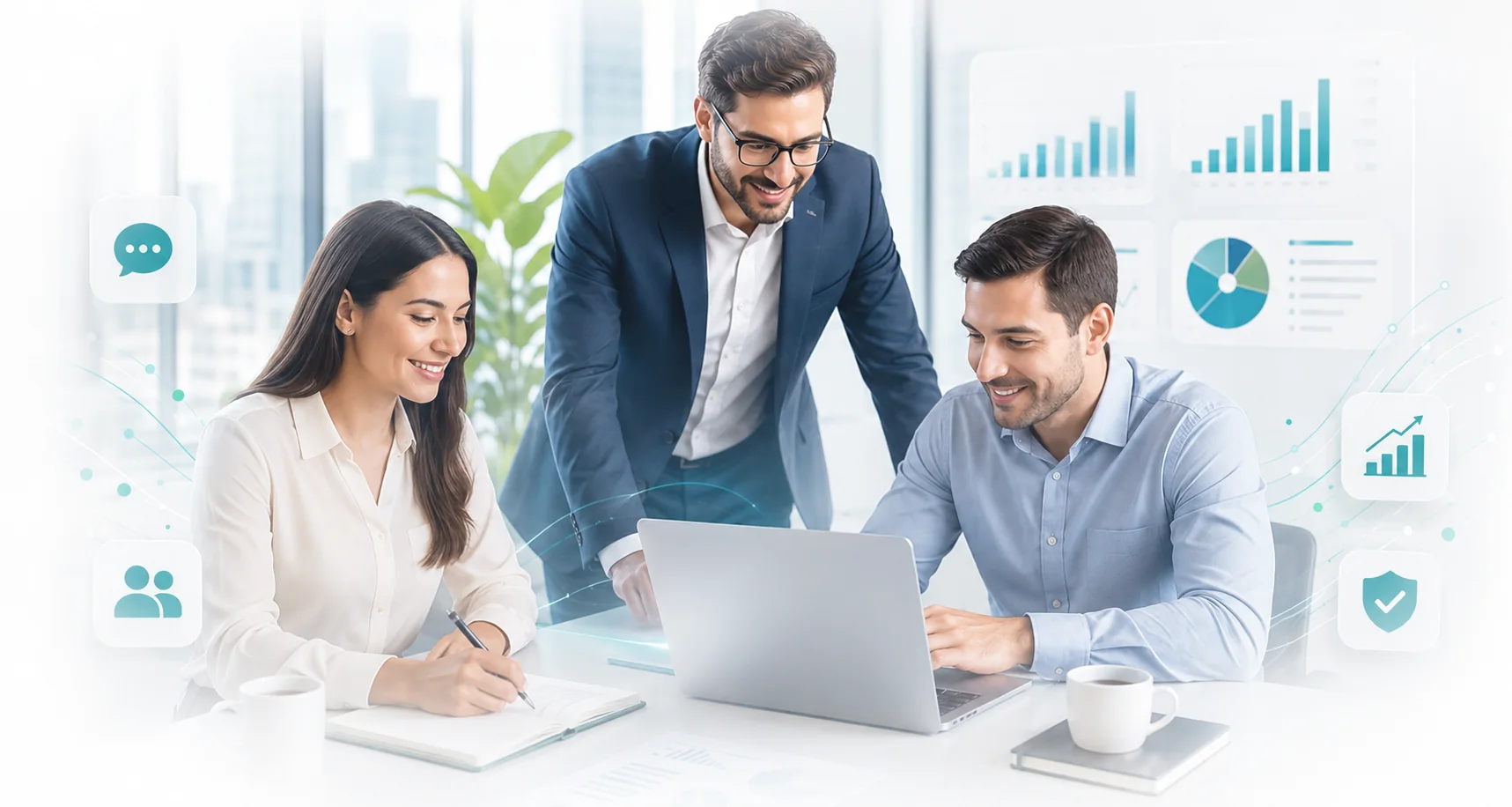Reunión de asesoría contable con una empresa